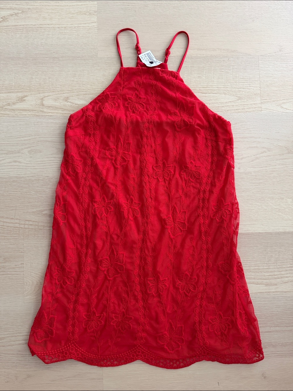 Altar’d State Red High-Neck Lace Mini Dress Size Small